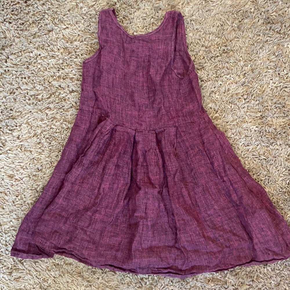 Purple little girls sun dress cotton. Made in italy